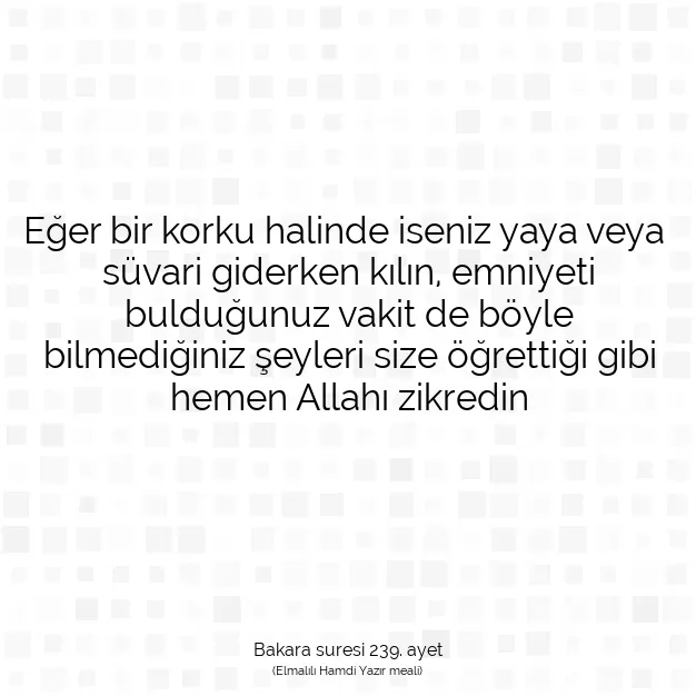 Ayetbul | Kuran Mealleri | Quran | Bakara suresi 239. ayet