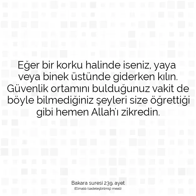 Ayetbul | Kuran Mealleri | Quran | Bakara suresi 239. ayet