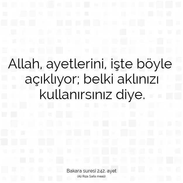 Ayetbul | Kuran Mealleri | Quran | Bakara suresi 242. ayet