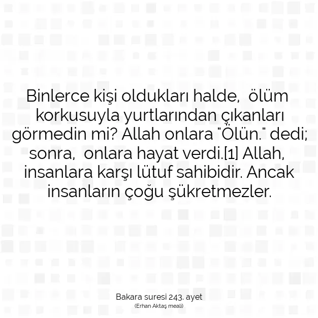 Ayetbul | Kuran Mealleri | Quran | Bakara suresi 243. ayet