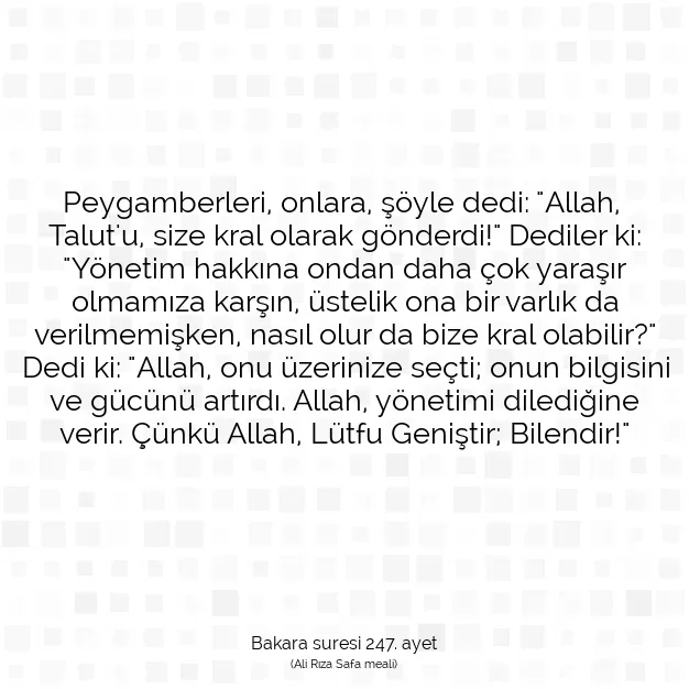 Ayetbul | Kuran Mealleri | Quran | Bakara suresi 247. ayet