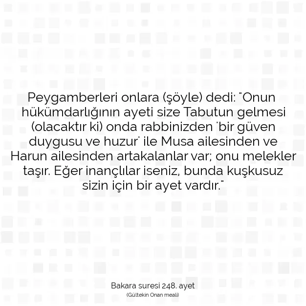 Ayetbul | Kuran Mealleri | Quran | Bakara suresi 248. ayet