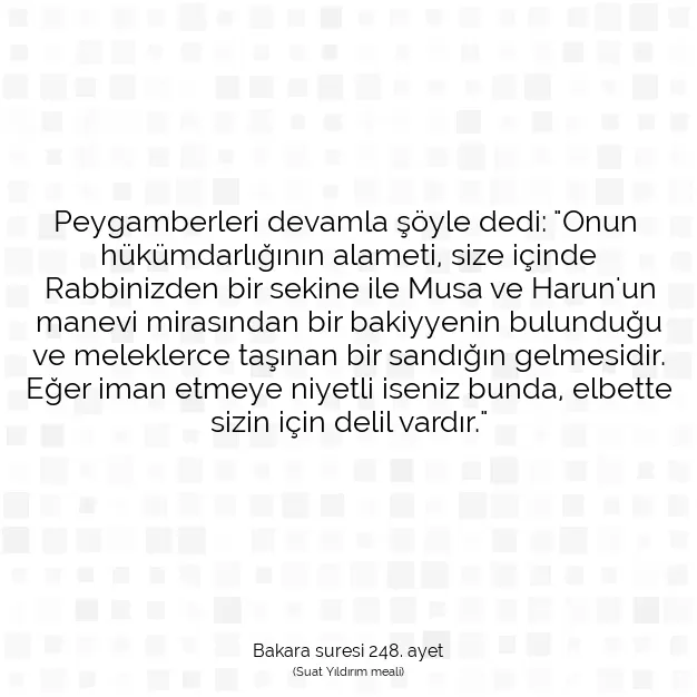 Ayetbul | Kuran Mealleri | Quran | Bakara suresi 248. ayet