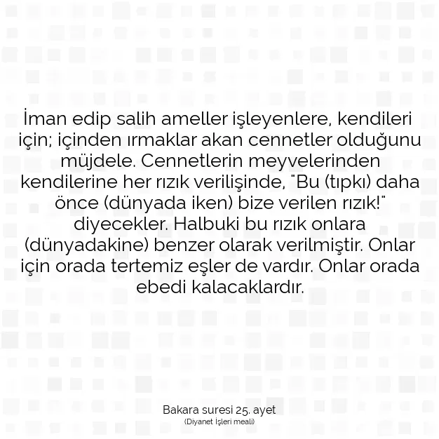 Ayetbul | Kuran Mealleri | Quran | Bakara suresi 25. ayet