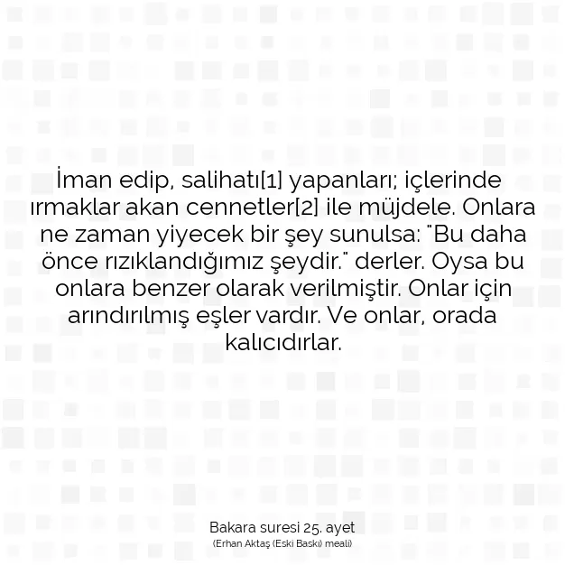 Ayetbul | Kuran Mealleri | Quran | Bakara suresi 25. ayet