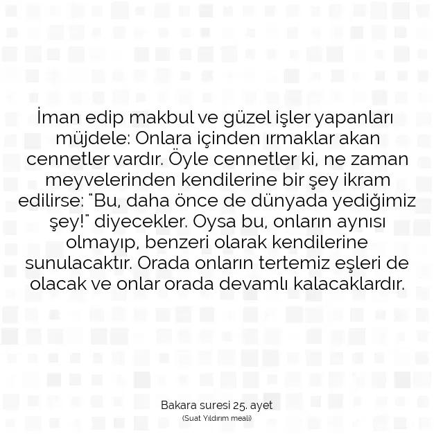 Ayetbul | Kuran Mealleri | Quran | Bakara suresi 25. ayet