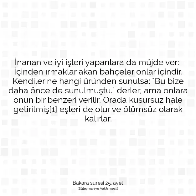 Ayetbul | Kuran Mealleri | Quran | Bakara suresi 25. ayet