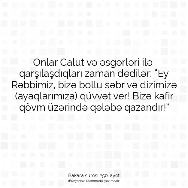 Ayetbul | Kuran Mealleri | Quran | Bakara suresi 250. ayet