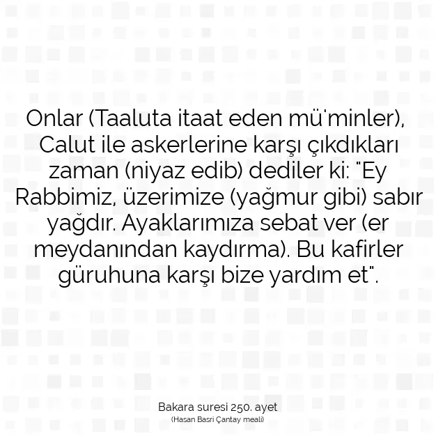 Ayetbul | Kuran Mealleri | Quran | Bakara suresi 250. ayet