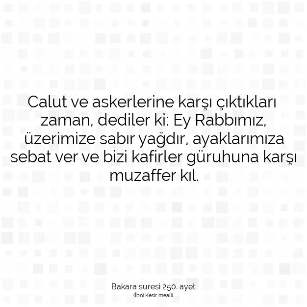 Ayetbul | Kuran Mealleri | Quran | Bakara suresi 250. ayet