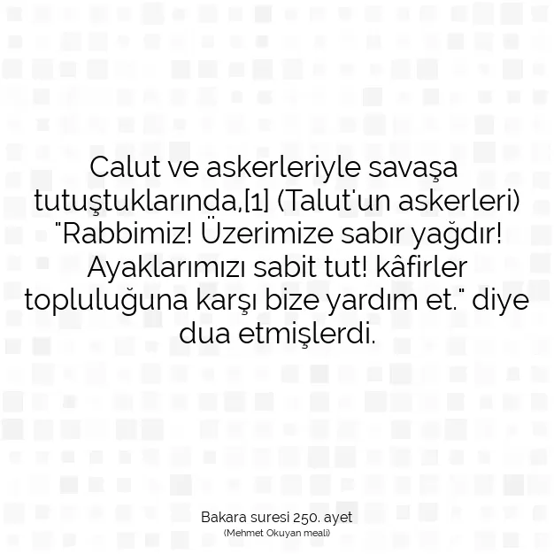 Ayetbul | Kuran Mealleri | Quran | Bakara suresi 250. ayet