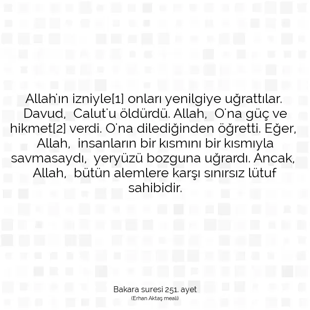 Ayetbul | Kuran Mealleri | Quran | Bakara suresi 251. ayet