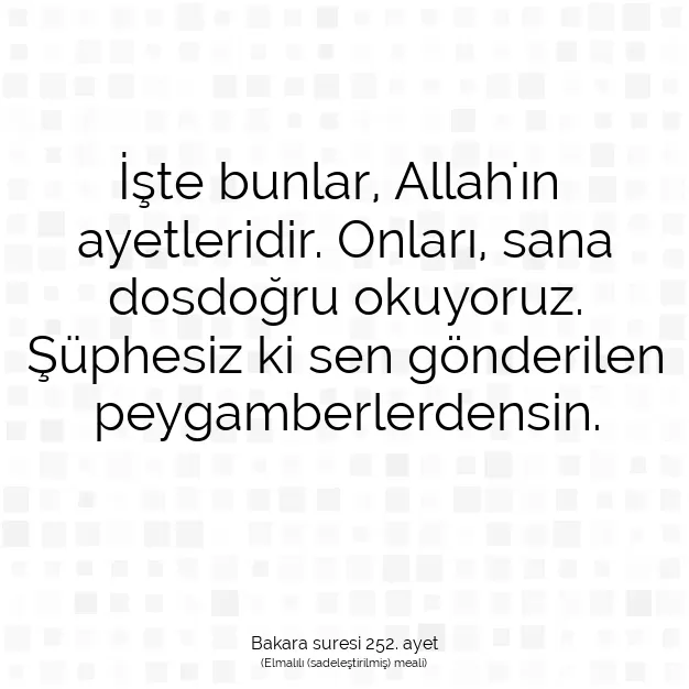 Ayetbul | Kuran Mealleri | Quran | Bakara suresi 252. ayet