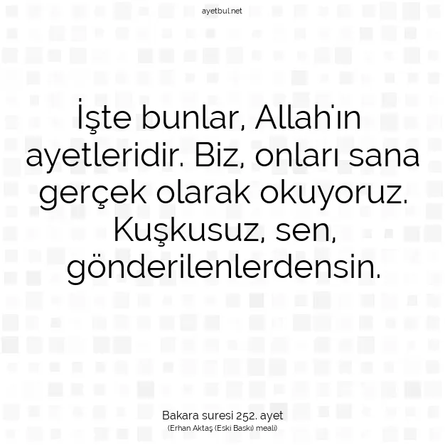 Ayetbul | Kuran Mealleri | Quran | Bakara suresi 252. ayet