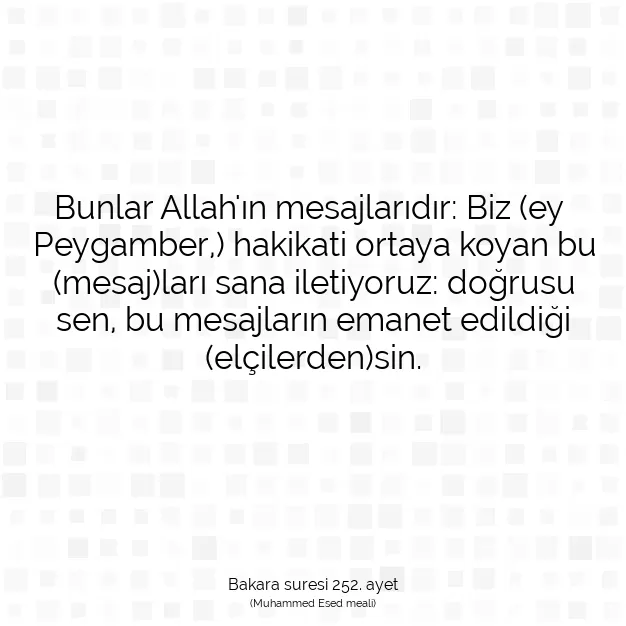 Ayetbul | Kuran Mealleri | Quran | Bakara suresi 252. ayet