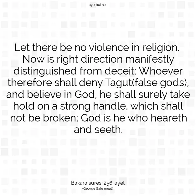 Ayetbul | Kuran Mealleri | Quran | Bakara suresi 256. ayet