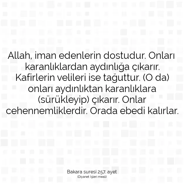 Ayetbul | Kuran Mealleri | Quran | Bakara suresi 257. ayet