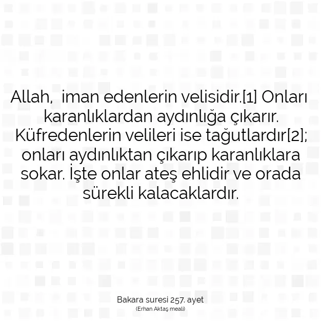 Ayetbul | Kuran Mealleri | Quran | Bakara suresi 257. ayet