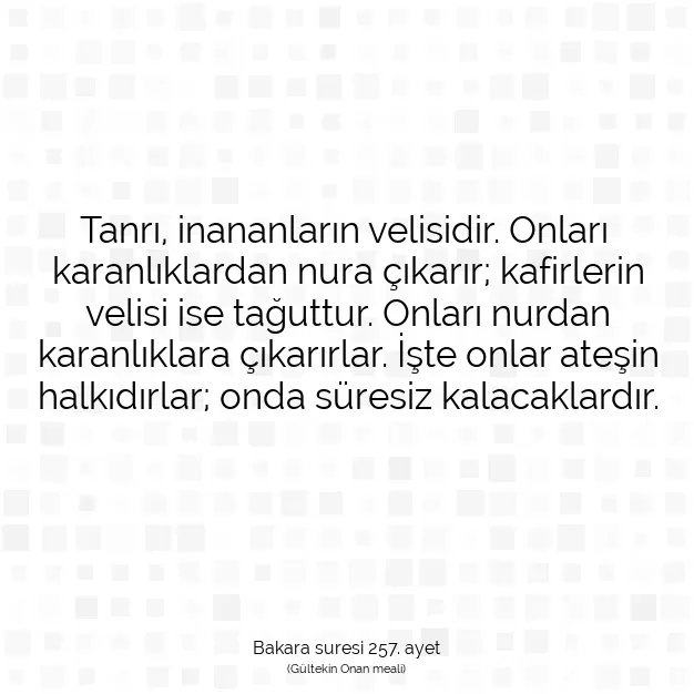 Ayetbul | Kuran Mealleri | Quran | Bakara suresi 257. ayet