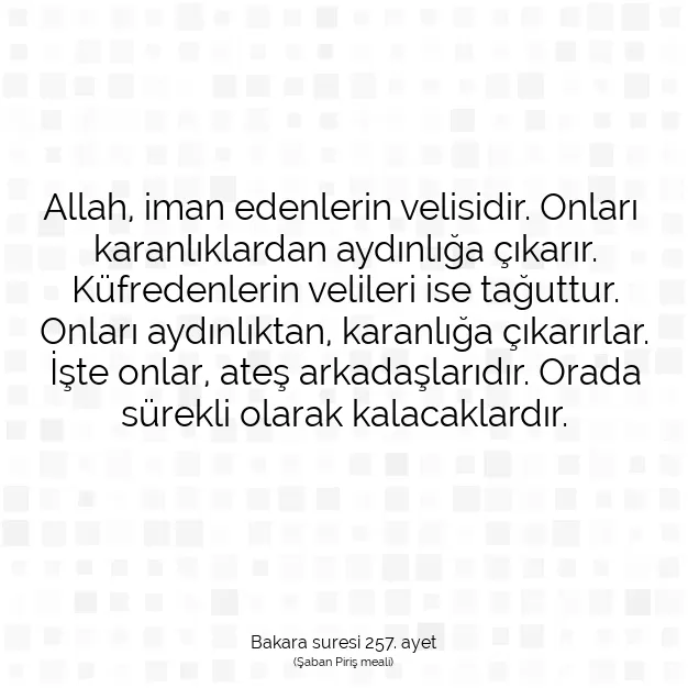 Ayetbul | Kuran Mealleri | Quran | Bakara suresi 257. ayet