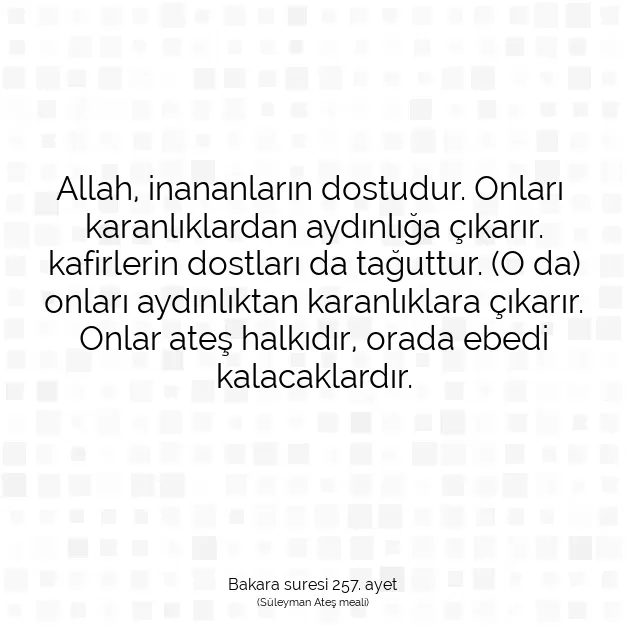 Ayetbul | Kuran Mealleri | Quran | Bakara suresi 257. ayet