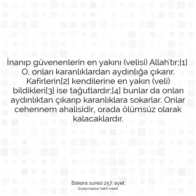 Ayetbul | Kuran Mealleri | Quran | Bakara suresi 257. ayet