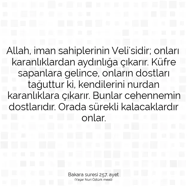 Ayetbul | Kuran Mealleri | Quran | Bakara suresi 257. ayet