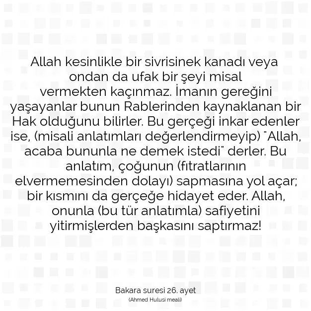 Ayetbul | Kuran Mealleri | Quran | Bakara suresi 26. ayet