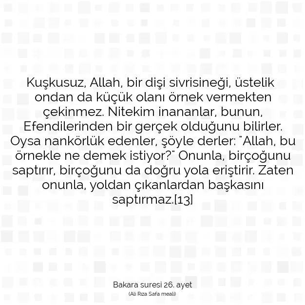 Ayetbul | Kuran Mealleri | Quran | Bakara suresi 26. ayet