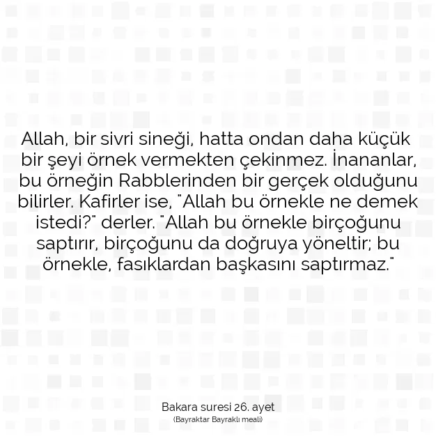 Ayetbul | Kuran Mealleri | Quran | Bakara suresi 26. ayet