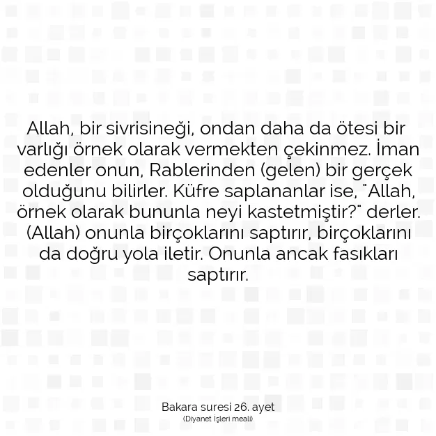 Ayetbul | Kuran Mealleri | Quran | Bakara suresi 26. ayet