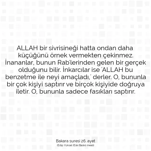 Ayetbul | Kuran Mealleri | Quran | Bakara suresi 26. ayet