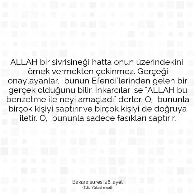 Ayetbul | Kuran Mealleri | Quran | Bakara suresi 26. ayet