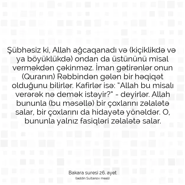 Ayetbul | Kuran Mealleri | Quran | Bakara suresi 26. ayet