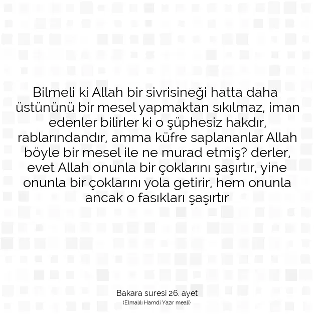 Ayetbul | Kuran Mealleri | Quran | Bakara suresi 26. ayet