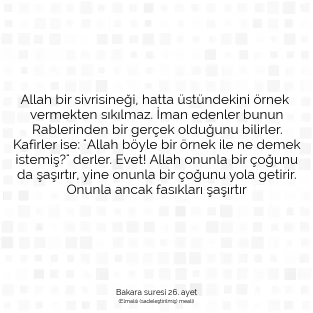 Ayetbul | Kuran Mealleri | Quran | Bakara suresi 26. ayet