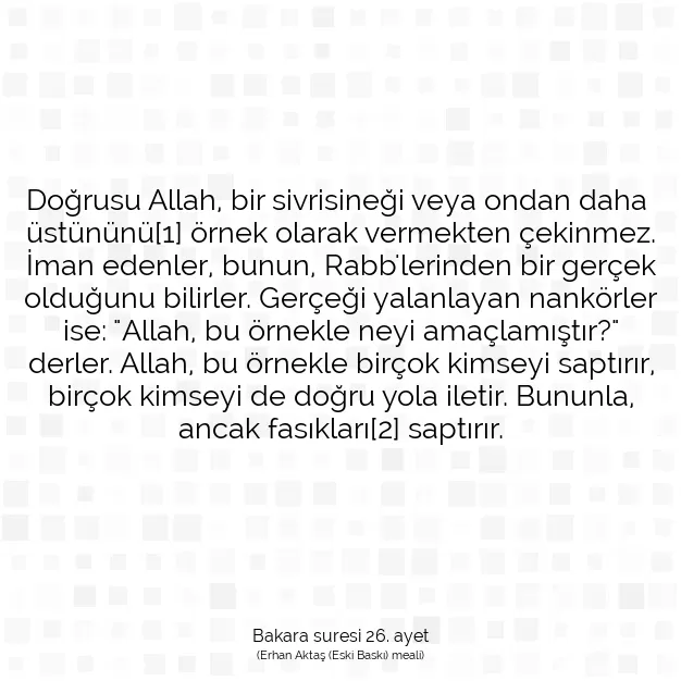 Ayetbul | Kuran Mealleri | Quran | Bakara suresi 26. ayet