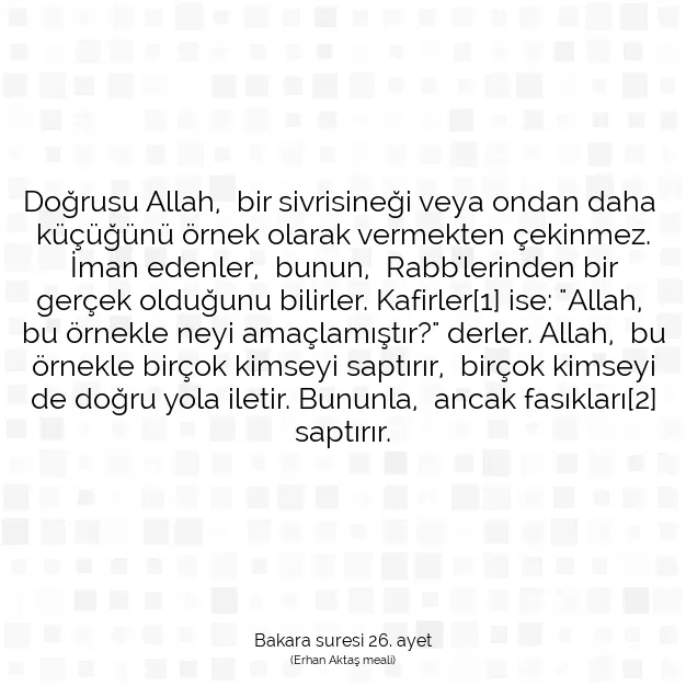 Ayetbul | Kuran Mealleri | Quran | Bakara suresi 26. ayet