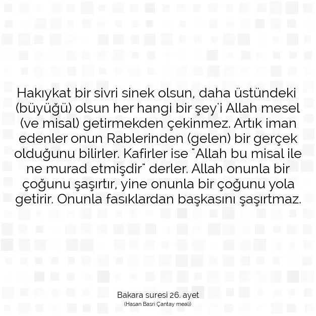 Ayetbul | Kuran Mealleri | Quran | Bakara suresi 26. ayet