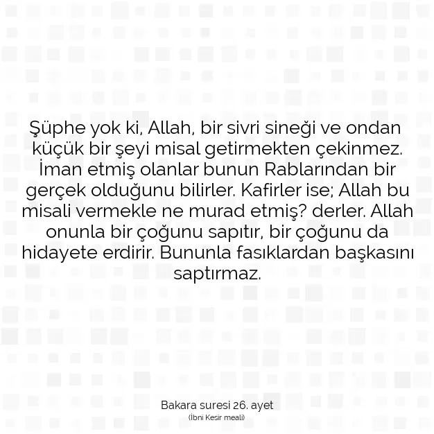 Ayetbul | Kuran Mealleri | Quran | Bakara suresi 26. ayet