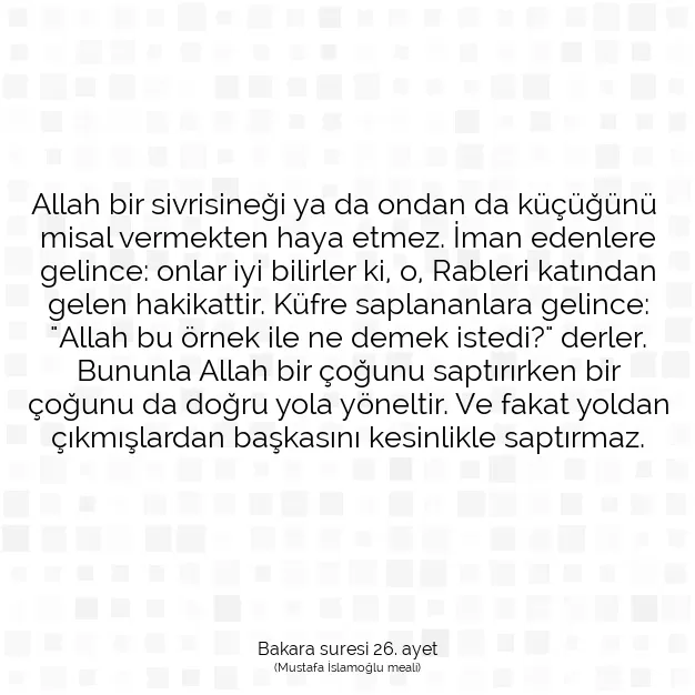 Ayetbul | Kuran Mealleri | Quran | Bakara suresi 26. ayet