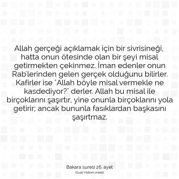 Ayetbul | Kuran Mealleri | Quran | Bakara suresi 26. ayet