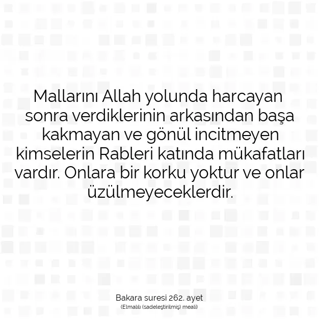 Ayetbul | Kuran Mealleri | Quran | Bakara suresi 262. ayet