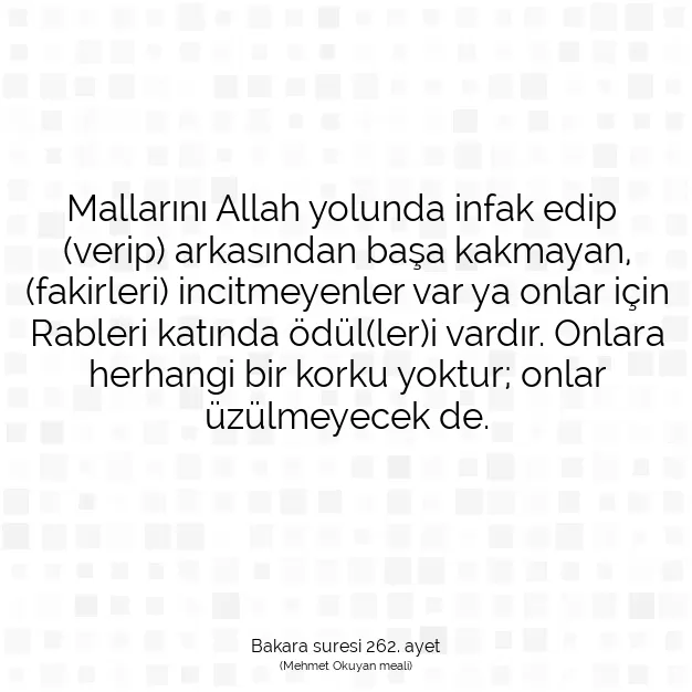 Ayetbul | Kuran Mealleri | Quran | Bakara suresi 262. ayet