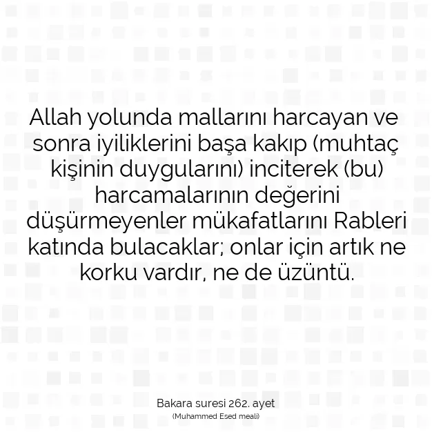 Ayetbul | Kuran Mealleri | Quran | Bakara suresi 262. ayet