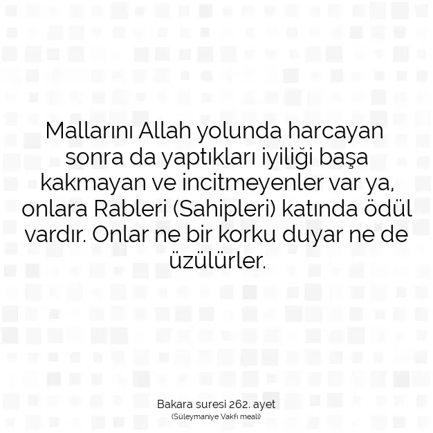 Ayetbul | Kuran Mealleri | Quran | Bakara suresi 262. ayet