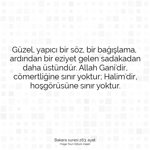 Ayetbul | Kuran Mealleri | Quran | Bakara suresi 263. ayet