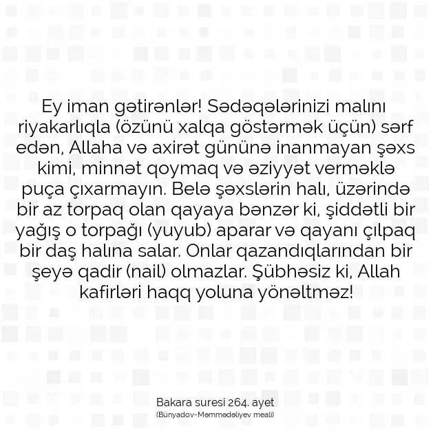 Ayetbul | Kuran Mealleri | Quran | Bakara suresi 264. ayet