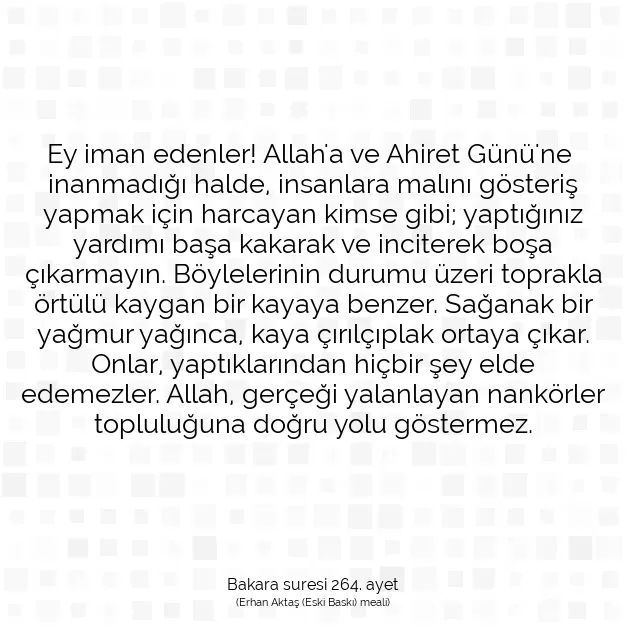 Ayetbul | Kuran Mealleri | Quran | Bakara suresi 264. ayet