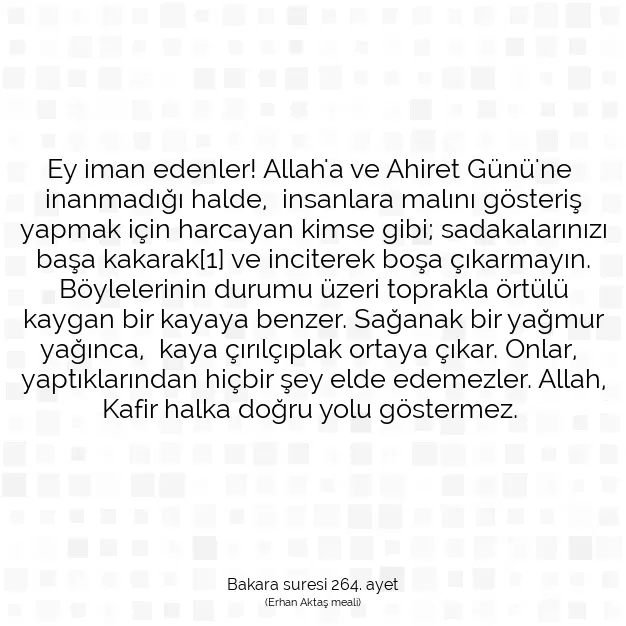 Ayetbul | Kuran Mealleri | Quran | Bakara suresi 264. ayet